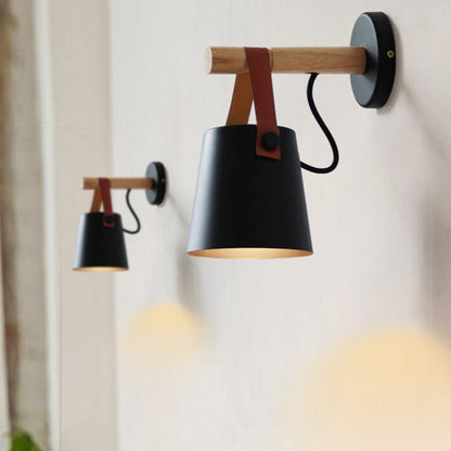 Nordic Wooden Hanging Wall Lamp