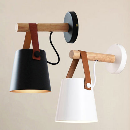 Nordic Wooden Hanging Wall Lamp