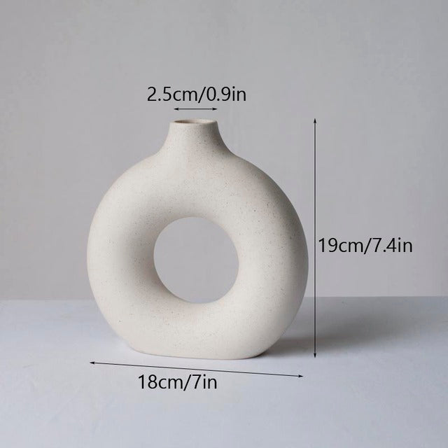 Circular Hollow Ceramic Vase